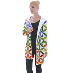 Mandala Rainbow Colorful Longline Hooded Cardigan by Ndabl3x