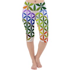 Mandala Rainbow Colorful Lightweight Velour Cropped Yoga Leggings by Ndabl3x