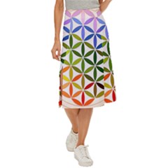 Mandala Rainbow Colorful Midi Panel Skirt by Ndabl3x