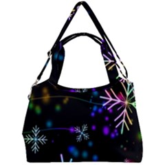 Snowflakes Snow Winter Christmas Double Compartment Shoulder Bag by Ndabl3x