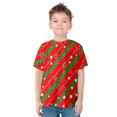 Christmas Paper Star Texture Kids  Cotton Tee by Ndabl3x