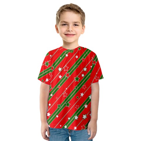 Christmas Paper Star Texture Kids  Sport Mesh Tee by Ndabl3x