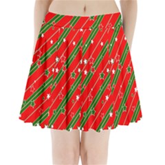 Christmas Paper Star Texture Pleated Mini Skirt