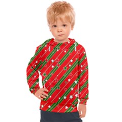 Christmas Paper Star Texture Kids  Hooded Pullover by Ndabl3x