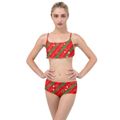 Christmas Paper Star Texture Layered Top Bikini Set by Ndabl3x