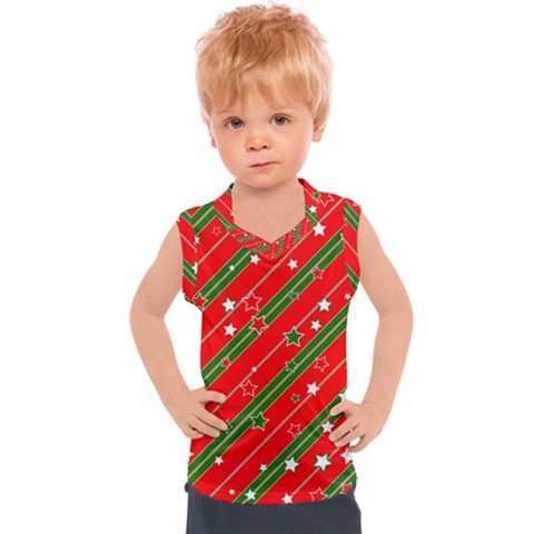 Christmas Paper Star Texture Kids  Sport Tank Top by Ndabl3x
