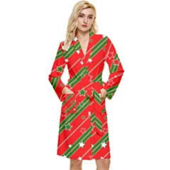 Christmas Paper Star Texture Long Sleeve Velvet Robe by Ndabl3x