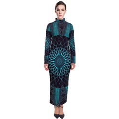 Ornament District Turquoise Turtleneck Maxi Dress