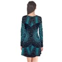 Ornament District Turquoise Long Sleeve V-neck Flare Dress View2