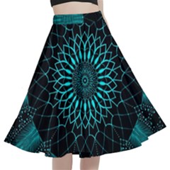 Ornament District Turquoise A-line Full Circle Midi Skirt With Pocket by Ndabl3x