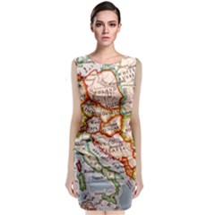 Map Europe Globe Countries States Classic Sleeveless Midi Dress by Ndabl3x