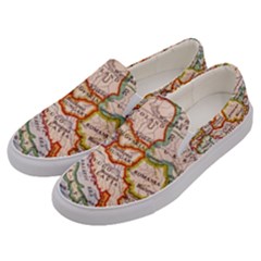 Map Europe Globe Countries States Men s Canvas Slip Ons by Ndabl3x