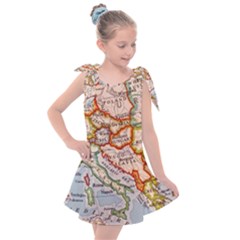 Map Europe Globe Countries States Kids  Tie Up Tunic Dress