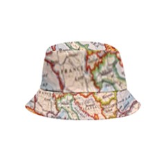 Map Europe Globe Countries States Inside Out Bucket Hat (kids) by Ndabl3x