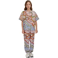 Map Europe Globe Countries States Kids  Tee And Pants Sports Set by Ndabl3x