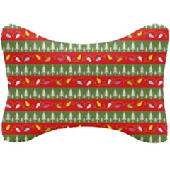 Christmas Papers Red And Green Seat Head Rest Cushion by Ndabl3x