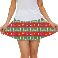 Christmas Papers Red And Green Women s Skort