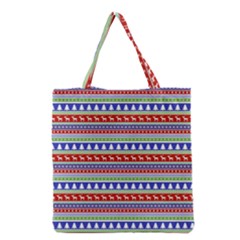 Christmas Color Stripes Pattern Grocery Tote Bag by Ndabl3x