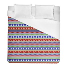 Christmas Color Stripes Pattern Duvet Cover (full/ Double Size) by Ndabl3x