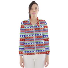 Christmas Color Stripes Pattern Women s Windbreaker by Ndabl3x