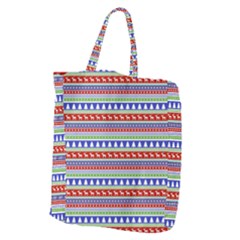 Christmas Color Stripes Pattern Giant Grocery Tote