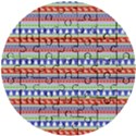 Christmas Color Stripes Pattern Wooden Puzzle Round View1