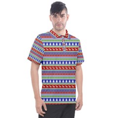 Christmas Color Stripes Pattern Men s Polo Tee by Ndabl3x