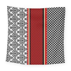 Background Damask Red Black Square Tapestry (large) by Ndabl3x