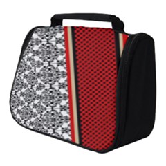 Background Damask Red Black Full Print Travel Pouch (small) by Ndabl3x