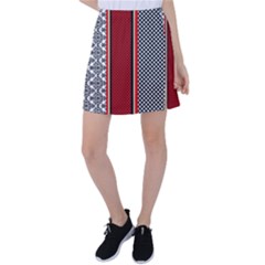 Background Damask Red Black Tennis Skirt by Ndabl3x