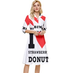 I Love Strawberry Donut Classy Knee Length Dress by ilovewhateva