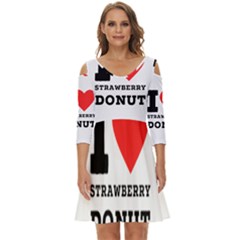 I Love Strawberry Donut Shoulder Cut Out Zip Up Dress by ilovewhateva
