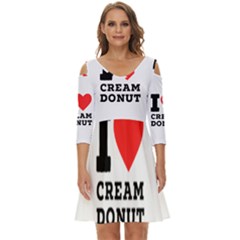 I Love Cream Donut  Shoulder Cut Out Zip Up Dress by ilovewhateva