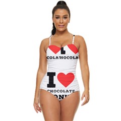 I Love Chocolate Donut Retro Full Coverage Swimsuit by ilovewhateva