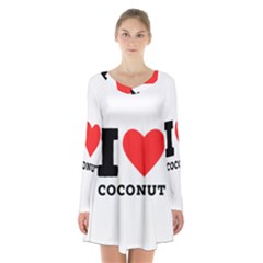 I Love Coconut Long Sleeve Velvet V-neck Dress by ilovewhateva