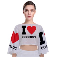 I Love Coconut Tie Back Butterfly Sleeve Chiffon Top by ilovewhateva