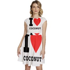 I Love Coconut Cap Sleeve High Waist Dress