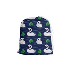 Swan Pattern Elegant Design Drawstring Pouch (medium)