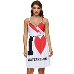 I love watermelon  V-Neck Pocket Summer Dress 