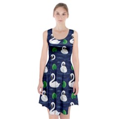 Swan Pattern Elegant Design Racerback Midi Dress by Vaneshart