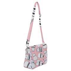 Cute Cats Cartoon Seamless-pattern Shoulder Bag With Back Zipper by Vaneshart