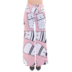 Cute Cats Cartoon Seamless-pattern So Vintage Palazzo Pants by Vaneshart