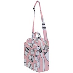 Cute Cats Cartoon Seamless-pattern Crossbody Day Bag by Vaneshart