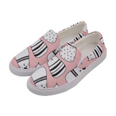 Cute Cats Cartoon Seamless-pattern Women s Canvas Slip Ons by Vaneshart