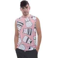 Cute Cats Cartoon Seamless-pattern Men s Regular Tank Top by Vaneshart