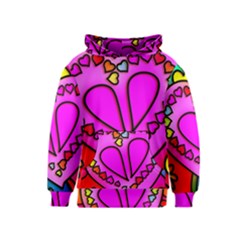 Stained Glass Love Heart Kids  Pullover Hoodie by Vaneshart