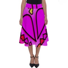 Stained Glass Love Heart Perfect Length Midi Skirt