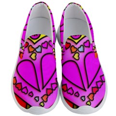 Stained Glass Love Heart Men s Lightweight Slip Ons