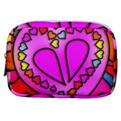 Stained Glass Love Heart Make Up Pouch (small) by Vaneshart