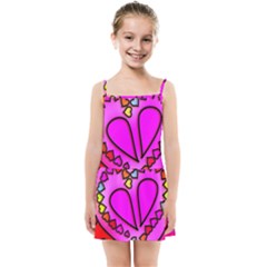 Stained Glass Love Heart Kids  Summer Sun Dress by Vaneshart